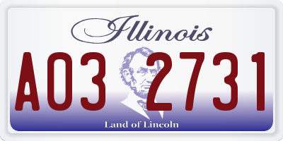 IL license plate A032731