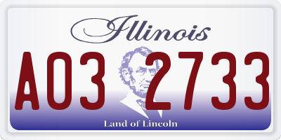 IL license plate A032733