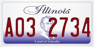 IL license plate A032734