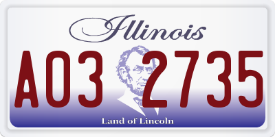 IL license plate A032735