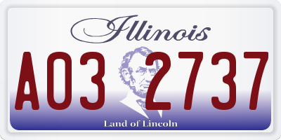 IL license plate A032737