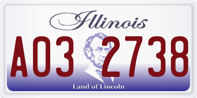 IL license plate A032738