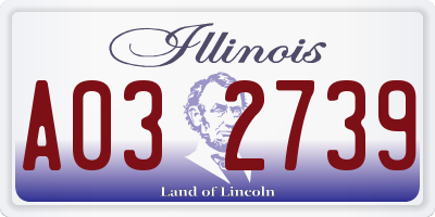 IL license plate A032739
