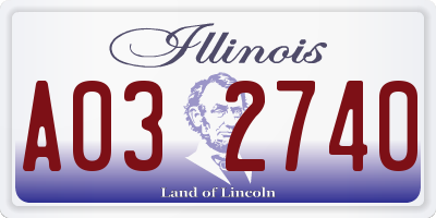 IL license plate A032740