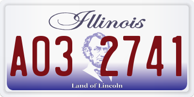 IL license plate A032741