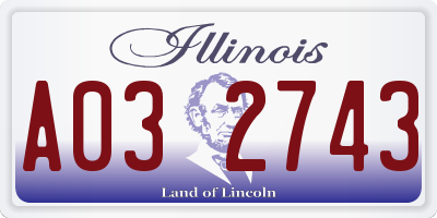 IL license plate A032743