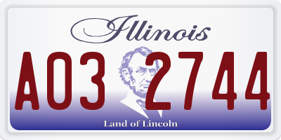 IL license plate A032744