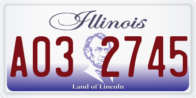IL license plate A032745