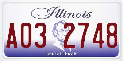IL license plate A032748