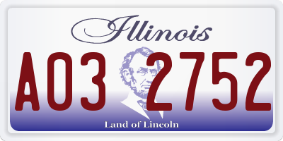 IL license plate A032752