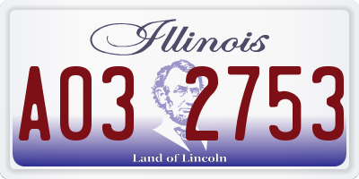 IL license plate A032753