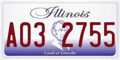 IL license plate A032755