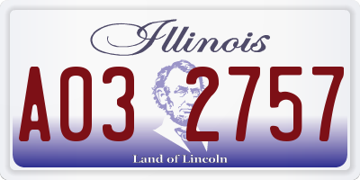 IL license plate A032757