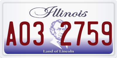 IL license plate A032759