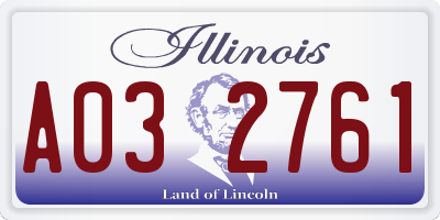 IL license plate A032761