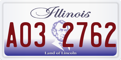 IL license plate A032762