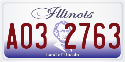 IL license plate A032763