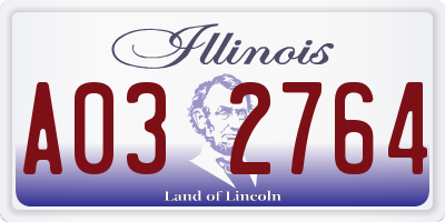 IL license plate A032764