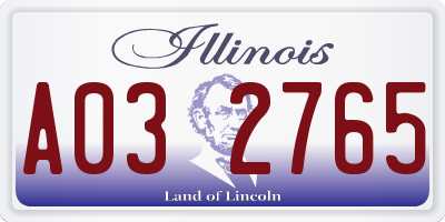 IL license plate A032765