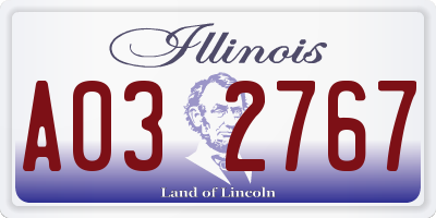 IL license plate A032767