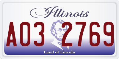 IL license plate A032769