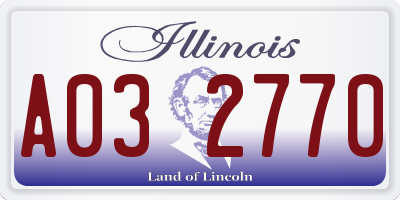 IL license plate A032770