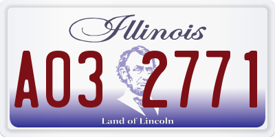 IL license plate A032771