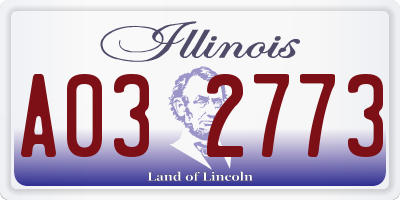 IL license plate A032773