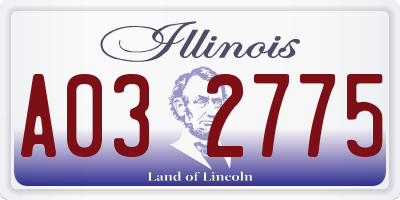 IL license plate A032775