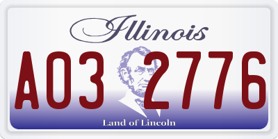 IL license plate A032776
