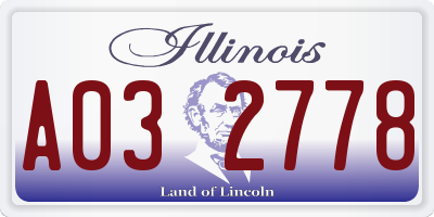 IL license plate A032778
