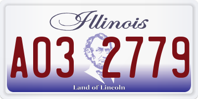 IL license plate A032779