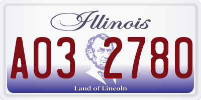 IL license plate A032780