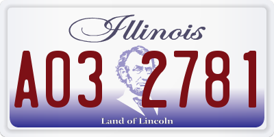 IL license plate A032781