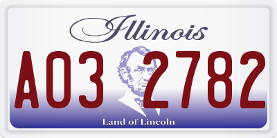 IL license plate A032782