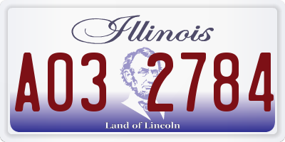 IL license plate A032784