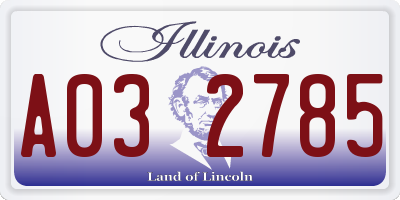 IL license plate A032785