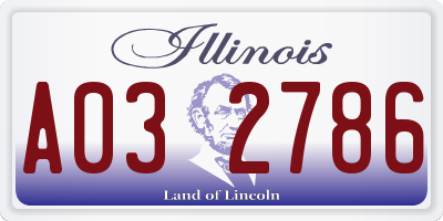 IL license plate A032786
