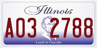 IL license plate A032788