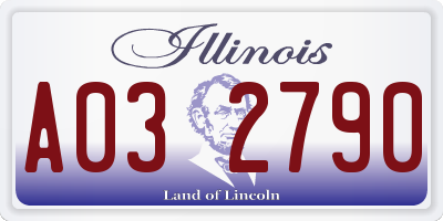IL license plate A032790