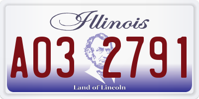 IL license plate A032791