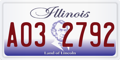 IL license plate A032792