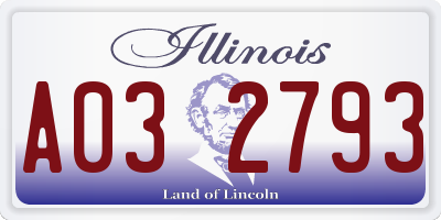 IL license plate A032793