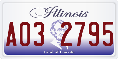 IL license plate A032795