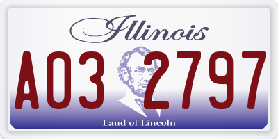 IL license plate A032797