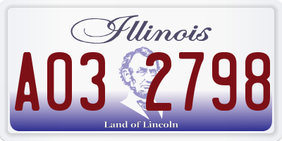IL license plate A032798
