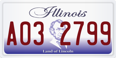 IL license plate A032799