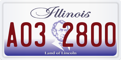 IL license plate A032800