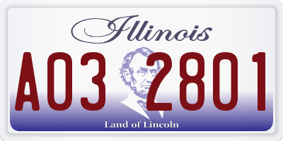 IL license plate A032801