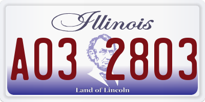 IL license plate A032803